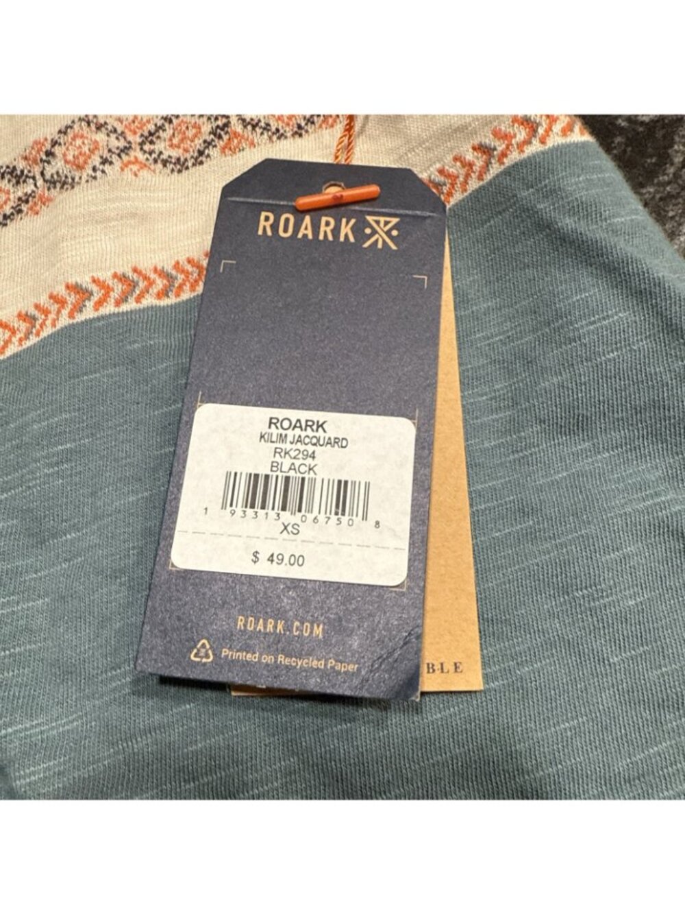 Roark Kilim Jacquard SS Knit Tee Black NWT Mens Size XS RK294 $49 - Picture 4 of 9